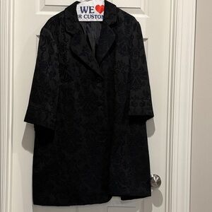 Nine West Black Textured Jacquard jacket with 3/4 length sleeves